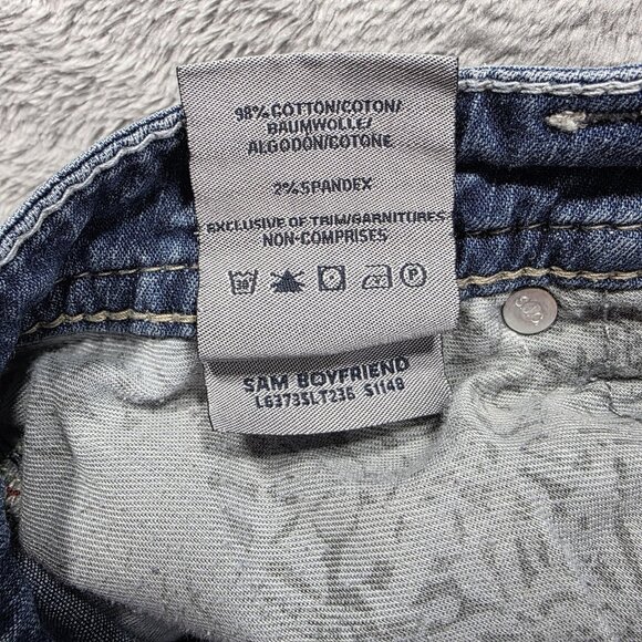 Silver Jeans Co Sam Boyfriend Jeans Womens 25 Distressed Sequin Pockets 28 - Picture 7 of 12